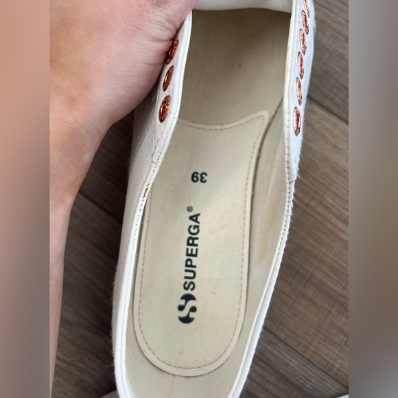 White rose gold superga platform sneakers size 8 - Picture 7 of 9